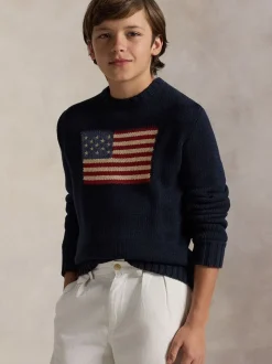 Pull Polo Ralph Lauren Garçons Flag Icon en maille