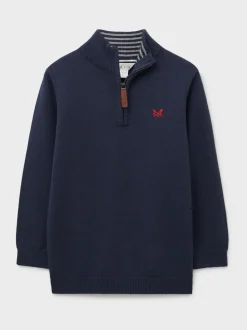 Pull semi-zippé en coton classique Crew Clothing