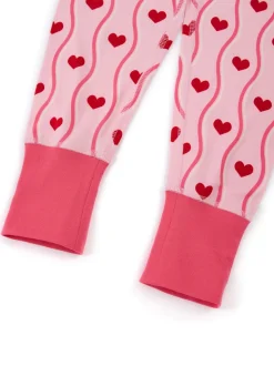 Pyjama long Chelsea Peers ondulé à rayures cœur imprimé enfant