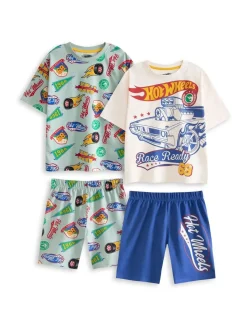 Pyjamas Vanilla Underground Garçons 100% coton Hot Wheels à manches courtes Ensemble de 2