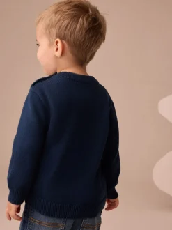 Raton laveur bleu marine - Pull tricoté (3mths-7yrs)