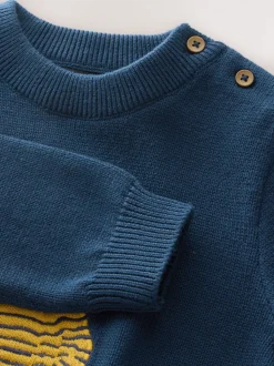 Raton laveur bleu marine - Pull tricoté (3mths-7yrs)