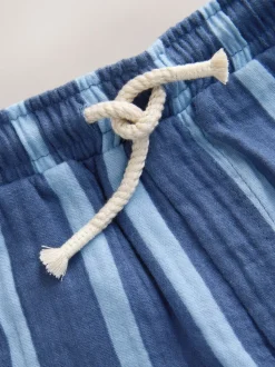 Rayé bleu marine - Pantalons à enfiler texturé doux (3mois-7ans)