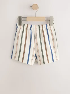 Rayé pastel Jaune et pastel sauge Vert - Lot de 3 shorts texturés (3mois à7ans)