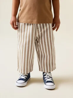 Rayure fauve/blanche - Pantalon large à enfiler (3mois-7ans)