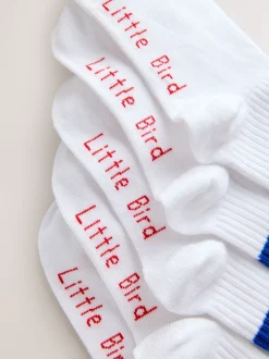 Rayures arc-en-ciel brillantes - Lot de 7 paires de Chaussettes tube Little Bird by Jools Oliver Blanches