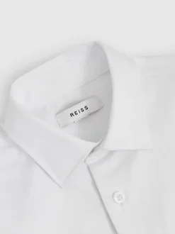 Reiss Bois Coton Coupe ajustée Manches courtes Chemises