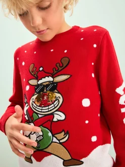 Renne rouge - Pull de Noël (3-16 ans)