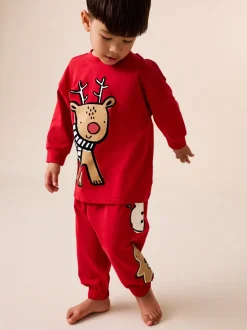Renne rouge - Pyjama de Noël simple (9mois-10ans)