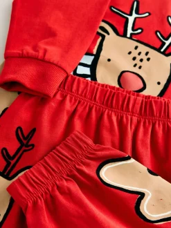 Renne rouge - Pyjama de Noël simple (9mois-10ans)