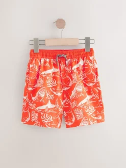 Requin corail/rouge - Shorts de bain imprimés (3-16yrs)