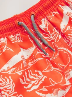 Requin corail/rouge - Shorts de bain imprimés (3-16yrs)