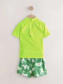 Requin Jaune Vert - Ensemble gilet anti-éclaboussures et short (3mths-7yrs)