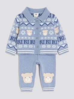 River Island Cardigan Fairisle ours bébé garçon