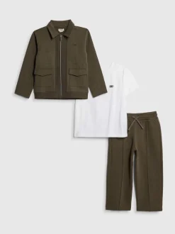 River Island Ensemble Harrington texturé 3 pièces pour Jeunes garçons