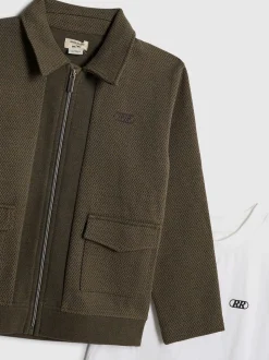 River Island Ensemble Harrington texturé 3 pièces pour Jeunes garçons