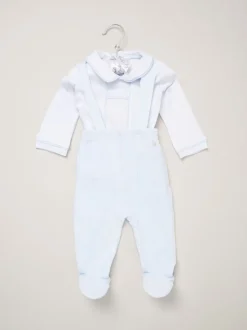 Rock-A-Bye Baby Boutique Ensemble Salopettes et Chemises en velours bleu Bébé