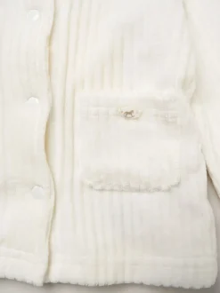 Rock-A-Bye Baby Boutique Ensemble veste et pantalon côtelé en velours côtelé blanc pour bébé