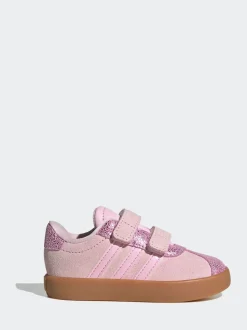 Rose - adidas Vl Cour 3.0 Baskets enfant à crochets et boucles
