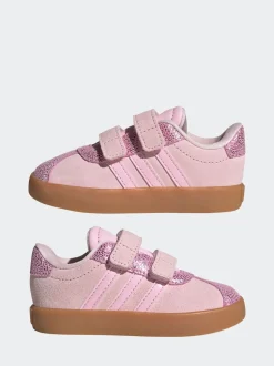 Rose - adidas Vl Cour 3.0 Baskets enfant à crochets et boucles
