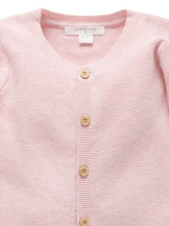 Rose - Cardigan Purebaby en maille texturée