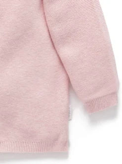 Rose - Cardigan Purebaby en maille texturée