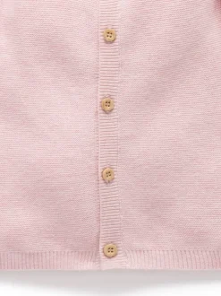 Rose - Cardigan Purebaby en maille texturée