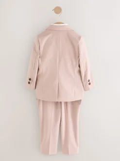 Rose - Ensemble pantalon blazer et nœud papillon (3mois à9ans)