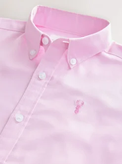 Rose - Manches courtes Coton riche Oxford Chemise (3-16ans)