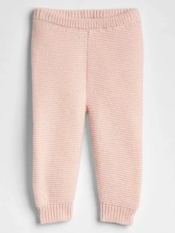 Rose - Pantalon Gap en maille de coton doux à enfiler (0-24mois)