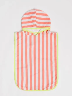 Rose - Poncho de bain rayé