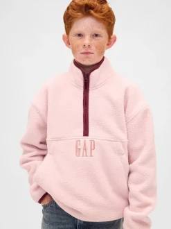 Rose - Sweat-shirt à enfiler semi-zippé avec Logo Gap Sherpa (4-13ans) (4-13ans)