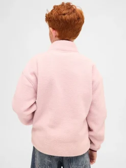 Rose - Sweat-shirt à enfiler semi-zippé avec Logo Gap Sherpa (4-13ans) (4-13ans)