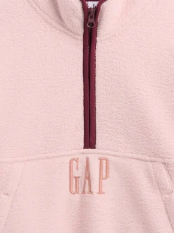 Rose - Sweat-shirt à enfiler semi-zippé avec Logo Gap Sherpa (4-13ans) (4-13ans)