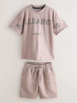 Rose délavé - smALLSAINTS Biggy ensemble t-shirt et short en molleton oversize
