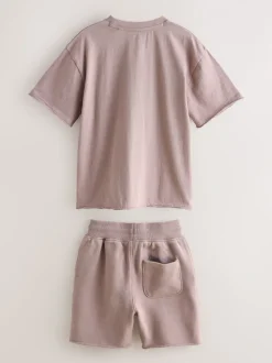 Rose délavé - smALLSAINTS Biggy ensemble t-shirt et short en molleton oversize