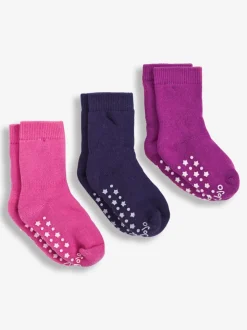 rose fuchsia - Jojo Maman Bébé Paquet de 3chaussettes très épaisses
