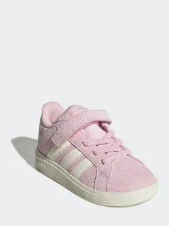 Rose/Blanc - adidas Grand Court 2.0 Baskets à lacets élastiques bébé
