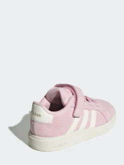 Rose/Blanc - adidas Grand Court 2.0 Baskets à lacets élastiques bébé
