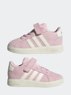 Rose/Blanc - adidas Grand Court 2.0 Baskets à lacets élastiques bébé