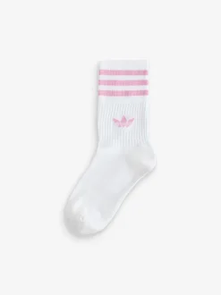 Rose/Blanc - adidas originals Chaussettes mi-hautes à paillettes 2 Pack