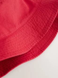 Rouge - 100% coton seau en toile Chapeaux (3mois-16ans)
