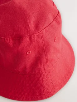 Rouge - 100% coton seau en toile Chapeaux (3mois-16ans)
