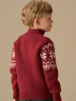 Rouge - Angel & Rocket Pull Oakley Fairisle à col zippé