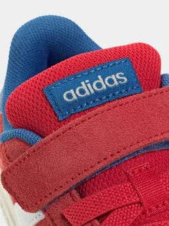 Rouge - Baskets adidas Grand Court 00s en daim à lacets élastiques pour enfant