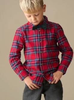 Rouge - Chemise Angel & Rocket Camden brossée avec Nœud papillon