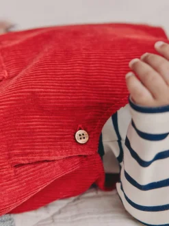 Rouge - Ensemble salopette et body en velours côtelé (0mois-2ans)