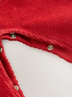 Rouge - Ensemble salopette et body en velours côtelé (0mois-2ans)