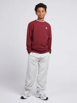 Rouge - New Balance Sweat-shirt col rond en French terry à petit logo