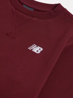 Rouge - New Balance Sweat-shirt col rond en French terry à petit logo